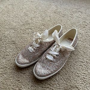 Gold glittery Keds X Kate Spade